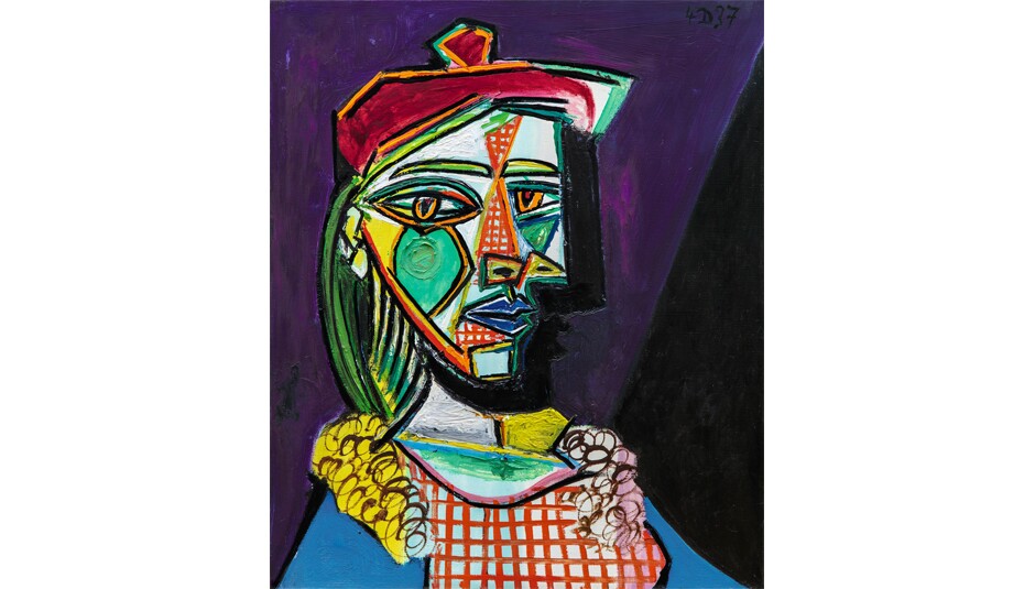 FEMME AU BÉRET ET À LA ROBE QUADRILLÉE (MARIE-THÉRÈSE WALTER)