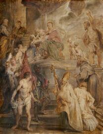 The Mystic Betrothal of St Catherine (front of a panel painted on both sides) The Mystic Betrothal of St Catherine (front of a panel painted on both sides)