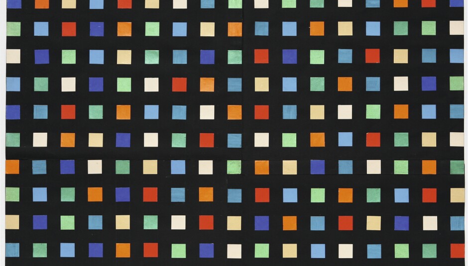 ELLSWORTH KELLY, SPECTRUM COLORS ARRANGED BY CHANCE IX, 1953. © ELLSWORTH KELLY FOUNDATION, PHOTO COURTESY MATTHEW MARKS GALLERY.